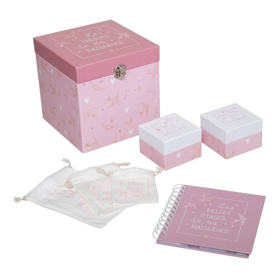 Pudełko na zdjęcia ATMOSPHERA, różowe, 18x18x18 cm Atmosphera for kids