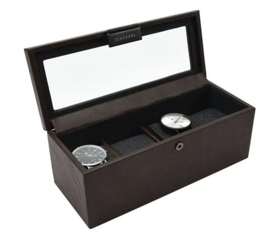Pudełko na zegarki 4-komorowe (brązowe) Mini Stackers Stackers