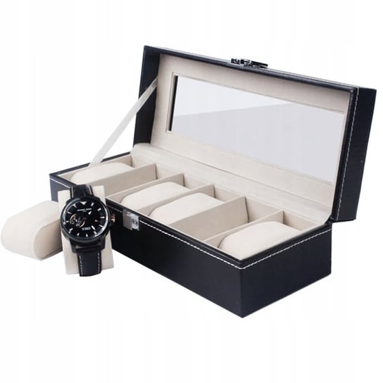 Pudełko na zegarki ISO TRADE Organizer na 6 zegarków, czarny, 30x11,3x8 cm Iso Trade