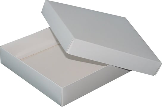 Pudełko ozdobne, białe błyszczące, 18x18x4 cm AWIH