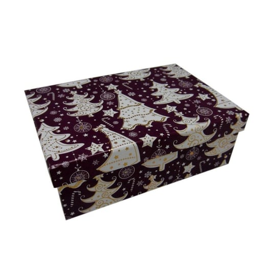 Pudełko ozdobne, choinki, fioletowe, 165x115x6 cm Empik