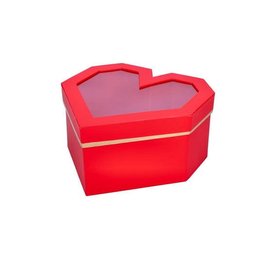 Pudełko ozdobne czerwone kształt serca 21x20x10cm ABC