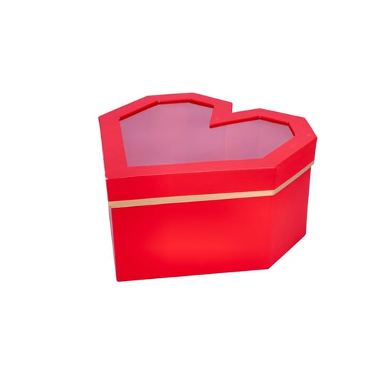 Pudełko ozdobne czerwone kształt serca23x22,5x12cm ABC