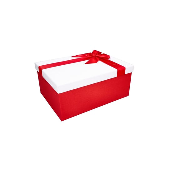 Pudełko ozdobne czerwono z kokardą 33x25,5x14,5cm Inna marka