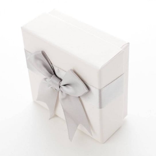 Pudełko ozdobne na biżuterię, biało-szare, 7,5 x 7,5 cm KEMER