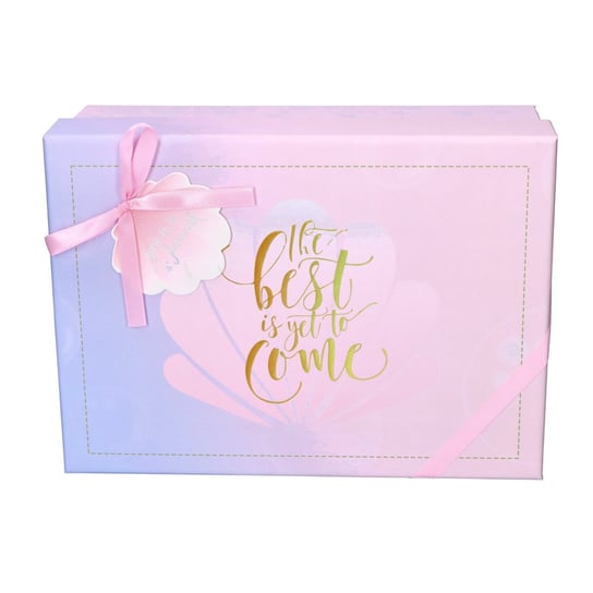 Pudełko Ozdobne Na Prezent Różowy Fiolet Średnie Prezentowe Z Kartonu Na Urodziny Święta ABC