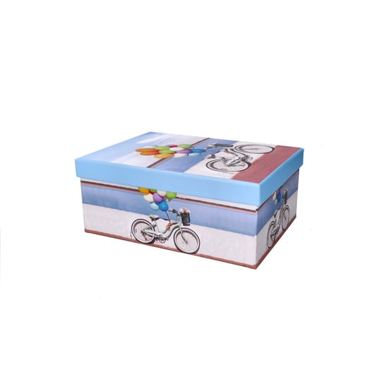 Pudełko ozdobne prezent rower z balonami 25x18cm ABC