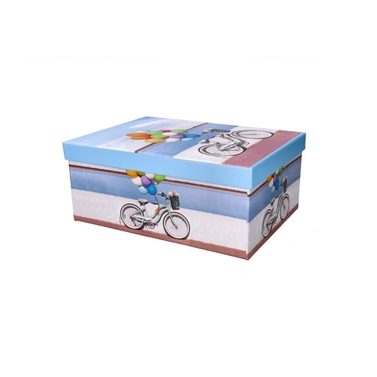 Pudełko ozdobne prezent rower z balonami 27x20cm ABC