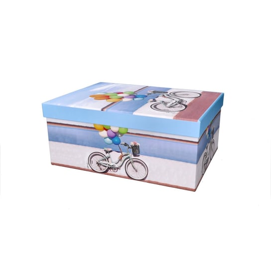 Pudełko ozdobne prezent rower z balonami 29x22cm ABC