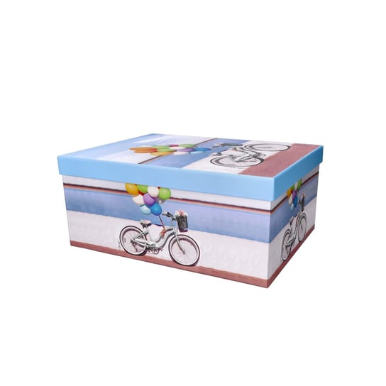Pudełko ozdobne prezent rower z balonami 33x26cm ABC