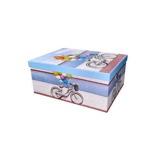 Pudełko ozdobne prezent rower z balonami 37x29cm ABC