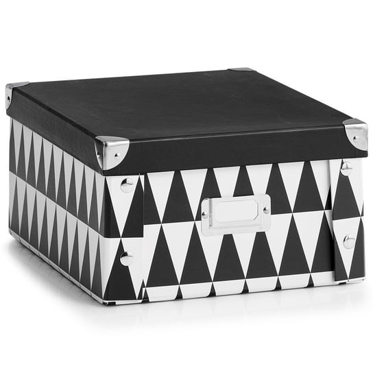 Pudełko ozdobne z kartonu, ZELLER, czarno-białe, 26x31x14 cm Zeller
