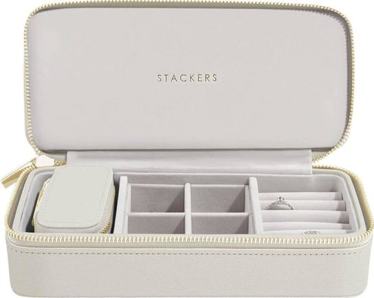Pudełko podróżne na biżuterię Travel Large Stackers jasnobeżowe Stackers