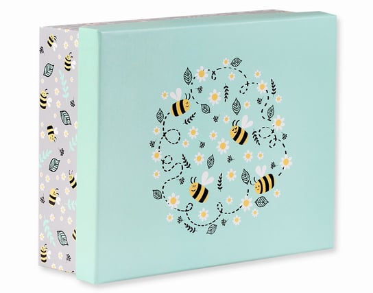 Pudełko prezentowe, Bee Happy, pszczoły i kwiaty, L Empik