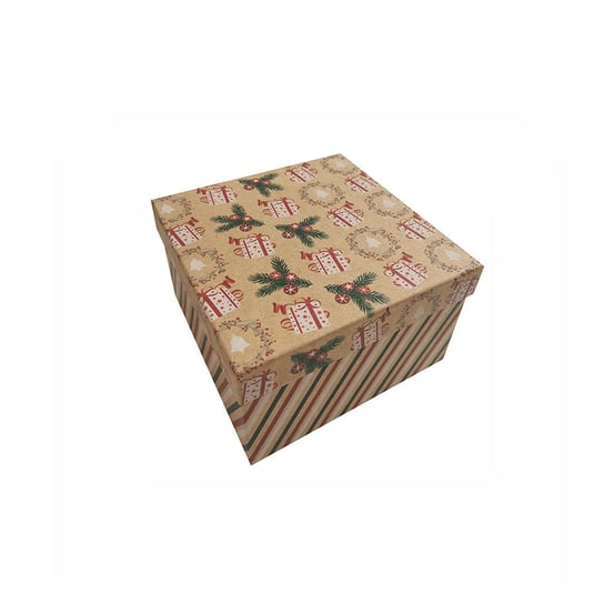 Pudełko prezentowe, Classic Christmas, paski, S, 8x14x14 cm Empik