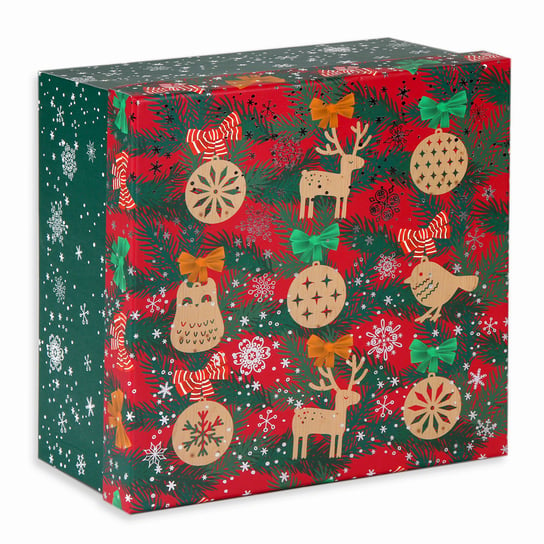 Pudełko prezentowe, Classic Christmas, renifery,M, 10x17x17 cm Empik