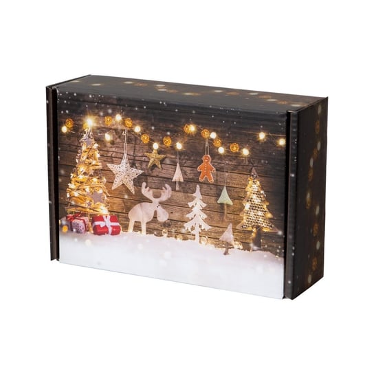 Pudełko Prezentowe Fasonowe Świąteczne Lampki Siima