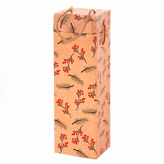 Pudełko prezentowe na wino, Classic Christmas,  kraft, 33x10x10 cm Empik