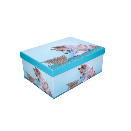 Pudełko prezentowe niebieskie z psem 27x20x11,5cm ABC