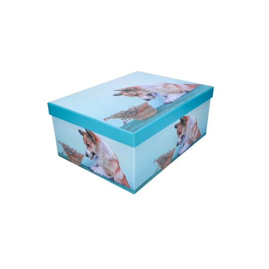 Pudełko prezentowe niebieskie z psem 31x23x13,5cm ABC