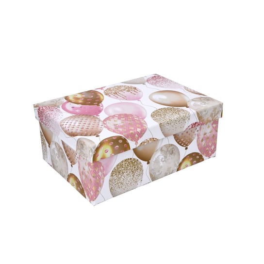 Pudełko prezentowe różowe w balony 23x16,5x9,5cm ABC