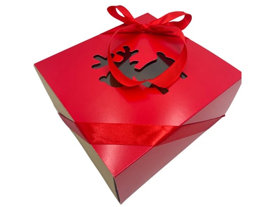 Pudełko prezentowe z świąteczną obwolutą Renifer AMD Gifts
