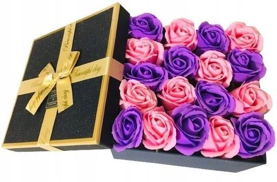 PUDEŁKO Z KWIATAMI MYDLANYMI na upominek prezent mamy kobiet urodziny róża DOMOSFERA