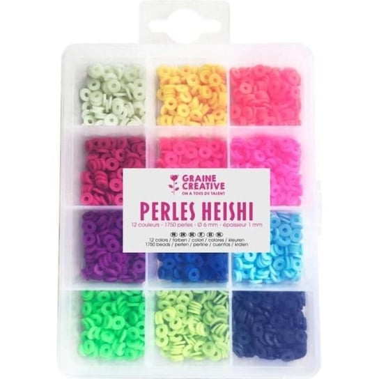 Pudełko zawierające 1750 koralików Heishi „Creative Seed” Neon 6 mm Inna marka