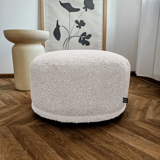 Pufa podnóżek BOUCLE BC2073 | śmietankowy S (śr. 40 cm x wys. 20 cm) Decordruk