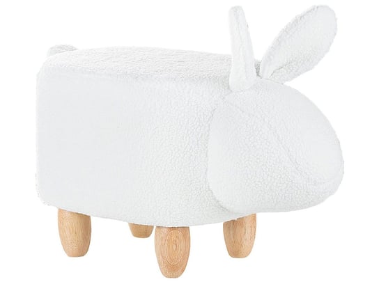 Pufa-podnóżek tapicerowana BELIANI Bunny, biała, 36x57x31 cm Beliani