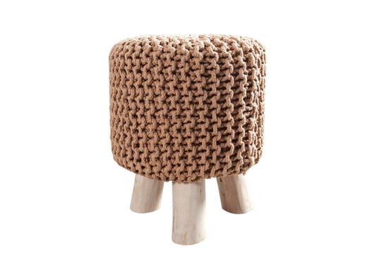 Pufa siedzisko stołek Rodos knitted kawa dzianina 45cm (Z36005) INTERIOR