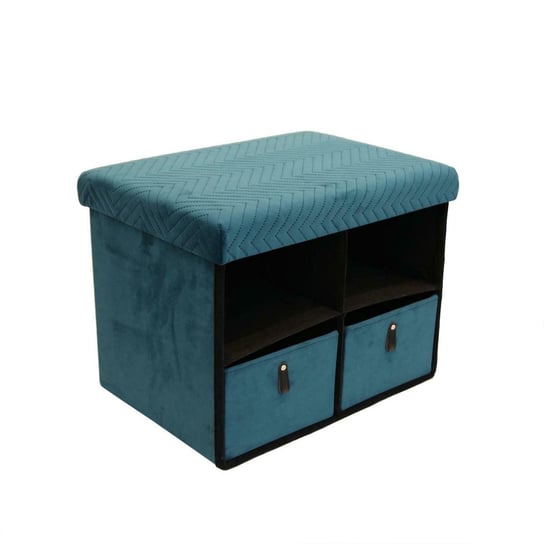 Pufa z szufladami INTESI Hiding, niebieska, 38x50x38 cm Intesi