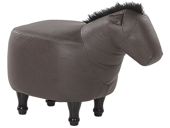 Pufa zwierzak ciemnobrązowa HORSE Beliani
