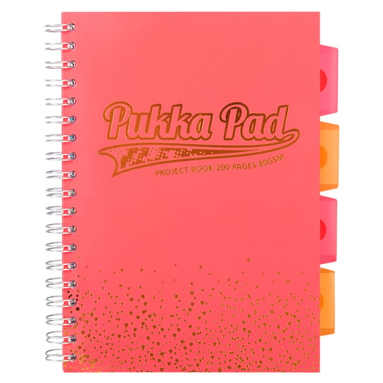 Pukka Pad, Kołozeszyt w kratkę, B5 Project Book Blush, koralowy Pukka Pad