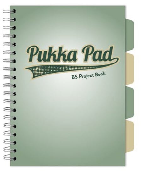 Pukka Pad, Project Book, Kołozeszyt w kratkę z przekładkami B5, 100k, notatnik zielony Sage Pukka Pad