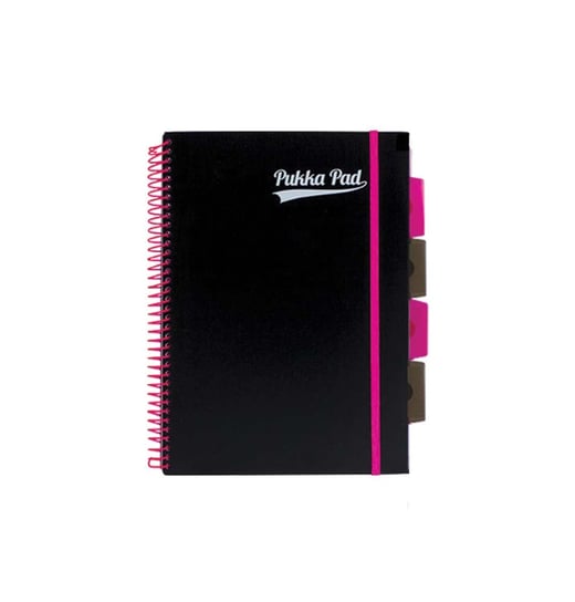 Pukka Pad, zeszyt na spirali w kratkę, A4, Project Book PP Neon, różowy Pukka Pad