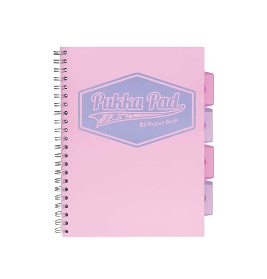 Pukka Pastel, Kołozeszyt B5 Project Book Kratka, różowy Pukka Pad