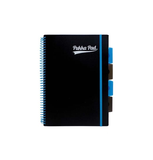 Pukka Project Book, Kołozeszyt Pp Neon Black A4 Kratka, niebieski Pukka Pad