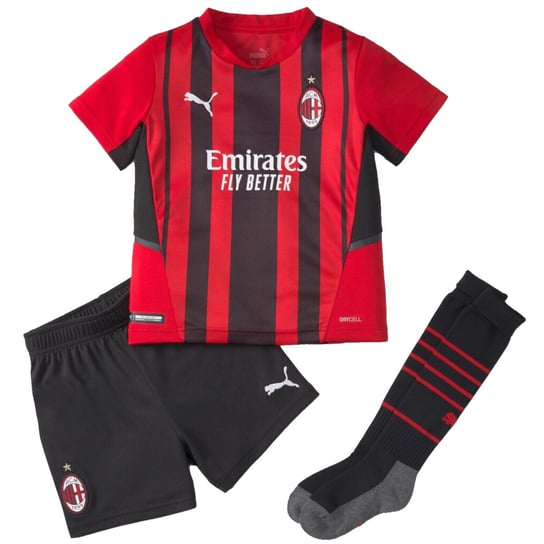 Puma AC Milan Home Mini Kit 759125-01, dla chłopca, T-shirt kompresyjny,Spodenki, Czarny Puma