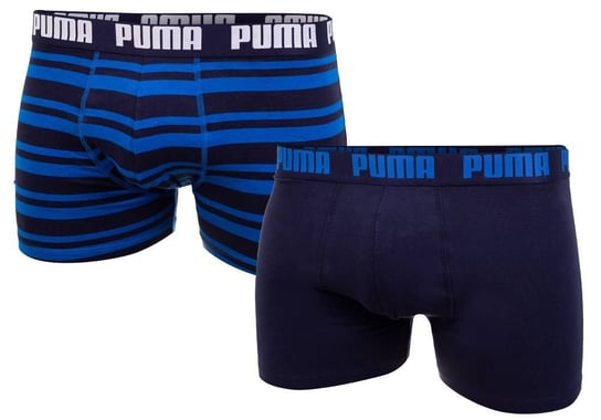 PUMA  BOKSERKI MĘSKIE 2 PARY BOXERS BLUE/NAVY 907838 03 - Rozmiar: M Puma