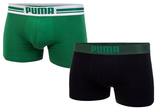 PUMA  BOKSERKI MĘSKIE 2 PARY FASHION BOXER GREEN/BLACK 906519 04 - Rozmiar: L Puma