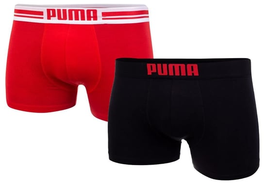 PUMA  BOKSERKI MĘSKIE 2 PARY FASHION BOXER RED/BLACK 906519 07 - Rozmiar: L Puma