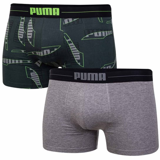 PUMA BOKSERKI MĘSKIE BOXERS 2 PARY GREEN/GREY 935284 04 - Rozmiar: L Puma