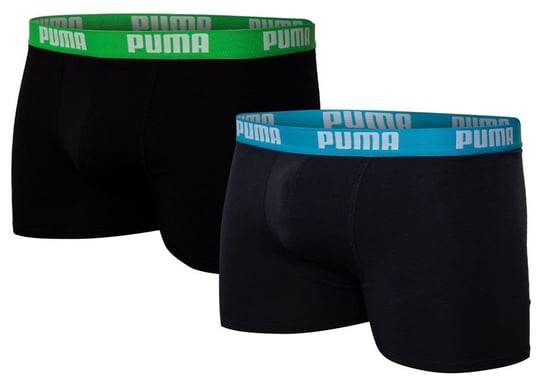 Puma  Bokserki Męskie Fashion Boxers 2 Pak Black/Green 906823 34 - Rozmiar: M Puma