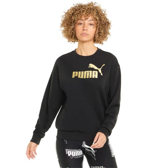 Puma, ESS+ Metallic Logo Crew, czarna (84830401), rozmiar XS Puma