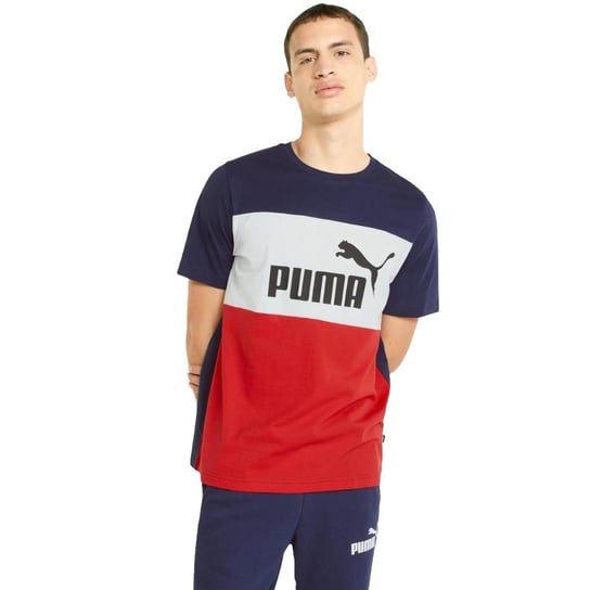 Puma Koszulka Męska T-Shirt Ess+ Colorblock Tee Navy 848770 06 M Puma