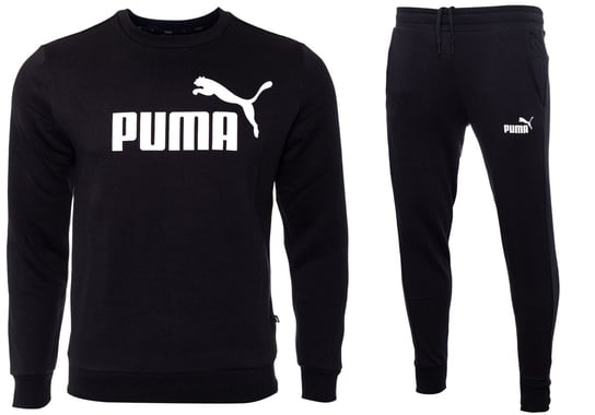 Puma Męski Dres Kompletny Ess Logo Czarny 586678 01, 586714 01 S Puma