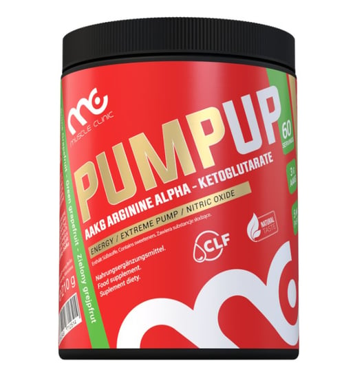 PumpUp, 210 g / 60 porcji; Zielony grejpfrut Muscle Clinic