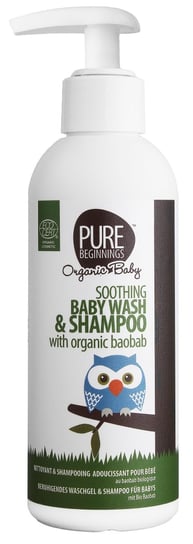 Pure Beginnings, Organic Baby, Żel do mycia ciała łagodzący i Szampon 2w1 z organicznym olejem z baobabu, 200 ml Pure Beginnings