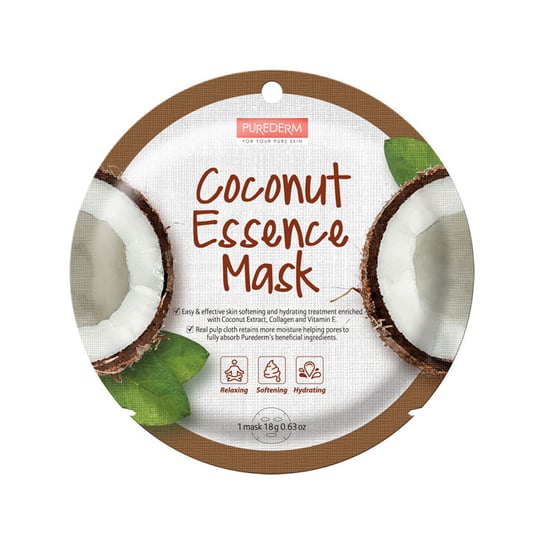 Purederm, Coconut Essence Mask maseczka w płacie Kokos 18g Purederm